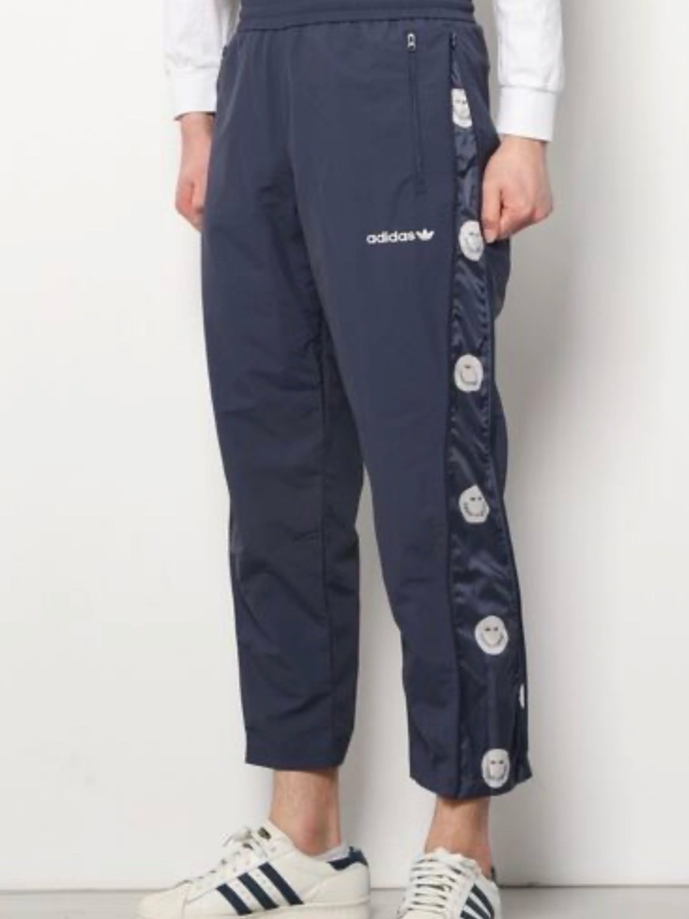 adidas Navy Track Pants with Contrast Logo Tape